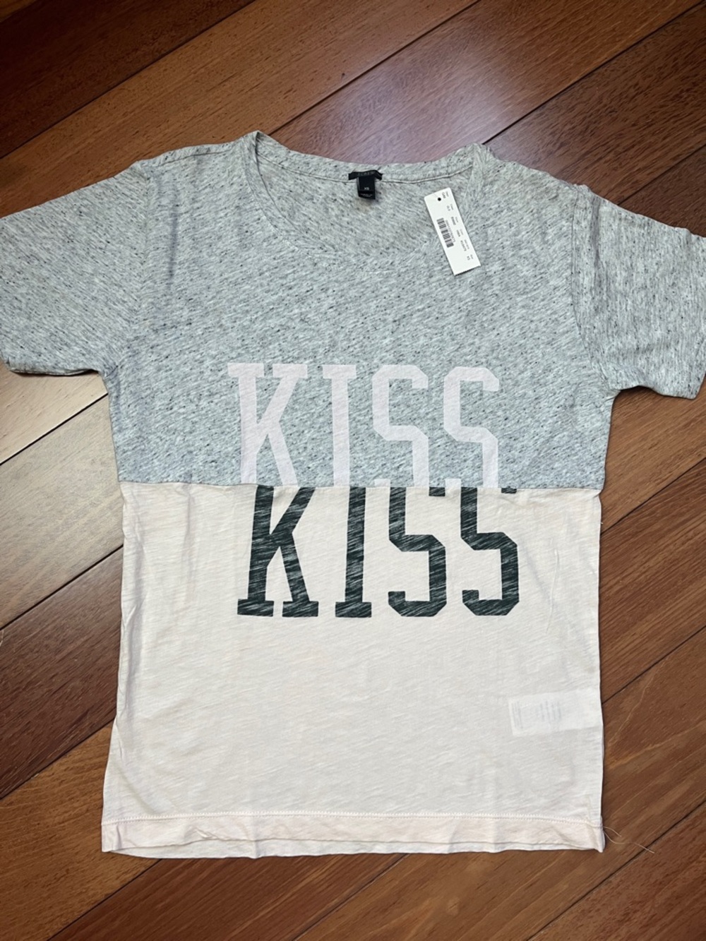 NWT J. Crew Marled Kiss Logo Tee